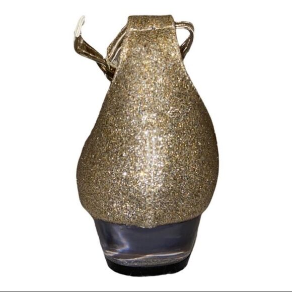 Easy Street Alive @ 5 Tarrah Evening Low Wedge Gold Glitter Sandals 5.5M New - Picture 5 of 8